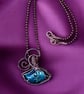 Oxidised Copper Blue Laboradite Pendant Necklace - Gift Boxed - Image 2