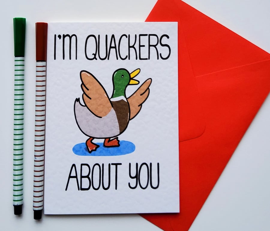 Seconds Sunday, I'm Quackers About You Valentine's, Anniversary Card