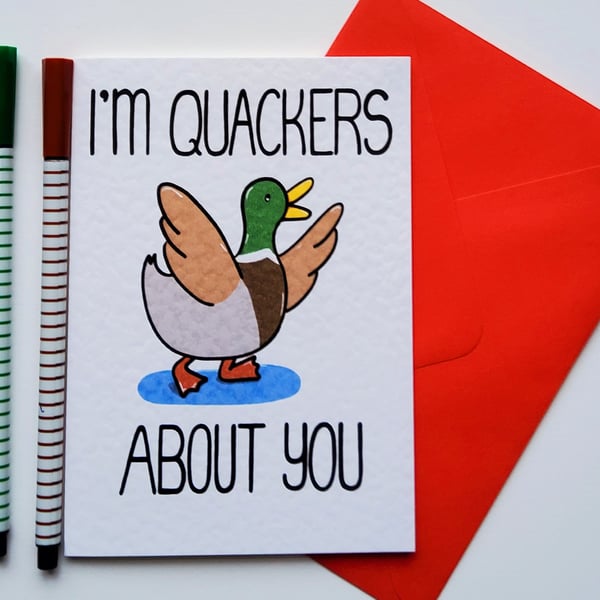 Seconds Sunday, I'm Quackers About You Valentine's, Anniversary Card