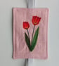 Pink Elasticated Bookmark with Embroidered Tulips - Image 6
