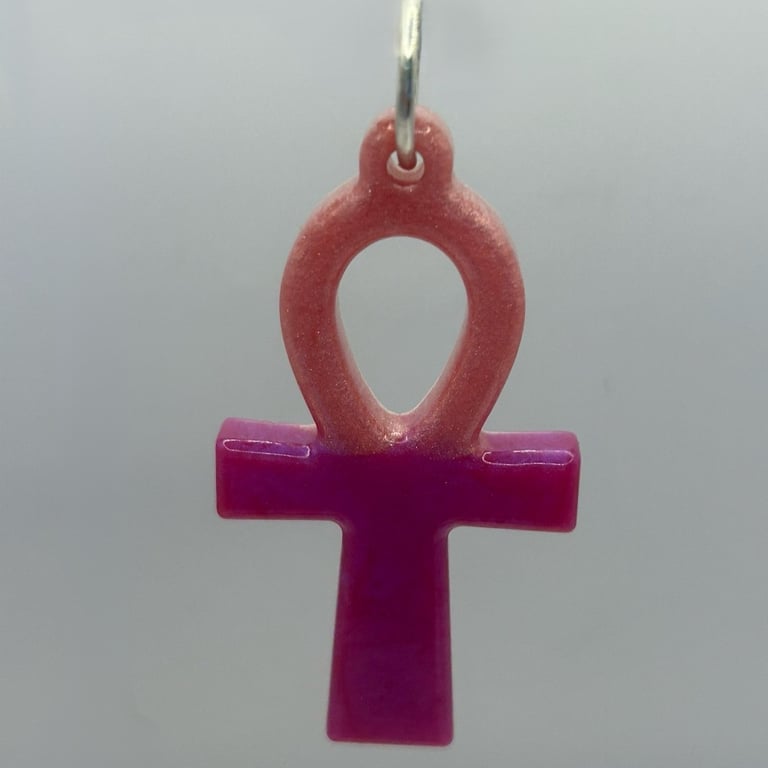 Resin Ankh Pendant, Keyring or Bag Charm - Various Colours