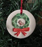 Mini wreath pottery gift tag
