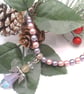Lilac Pearl and Chain Necklace With a Christmas Angel Pendant, Secret Santa