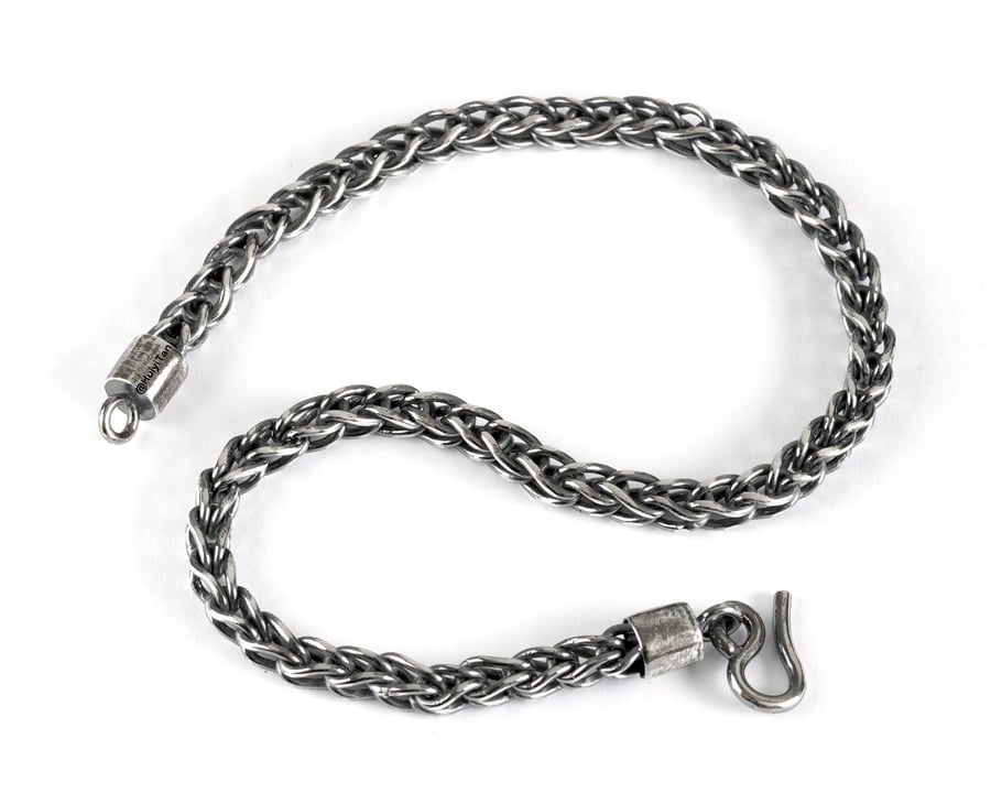 Foxtail Bracelet in Oxidised Sterling Silver