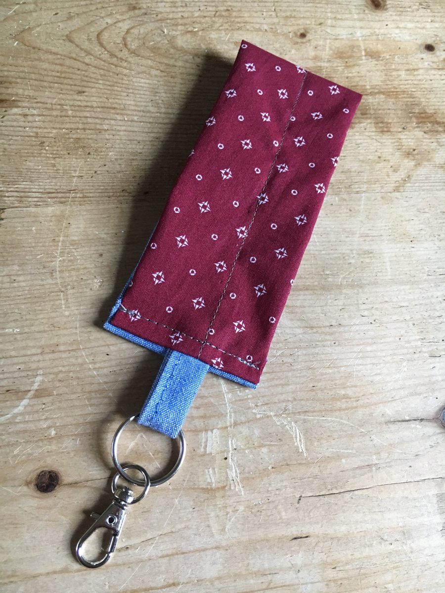 Handsewn fabric keychain