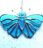 Turquoise Butterfly Suncatcher Stained Glass Handmade  - Image 4