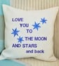 Moon & Stars: Embroidered Cushion 33cm (13”)