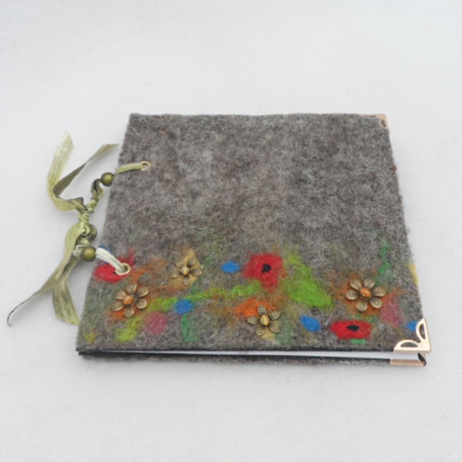 Felt covered scrapbook, photo album