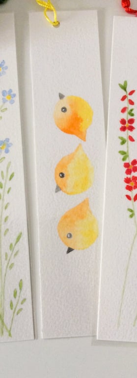 Original Hand Painted Yellow Bird Bookmark