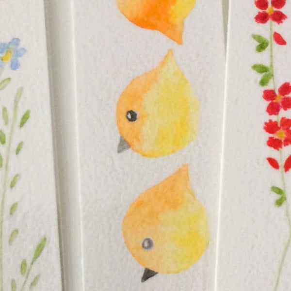 Original Hand Painted Yellow Bird Bookmark