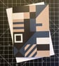A6 'BLOCKS' Design Greeting Card in Blue & Grey - Image 1