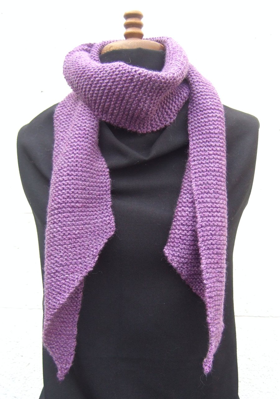 Scarf, Hand Knit Heather Scarf - Folksy