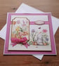 Best Wishes Card - Pink - Spring Garden - Image 1