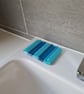 Small blue fused glass soap dish - Image 4
