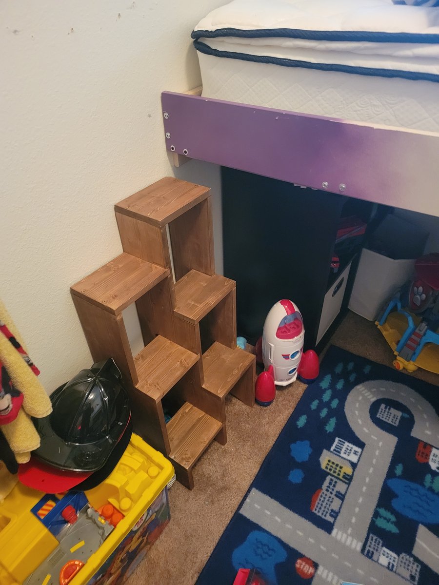 Step Up Easy "tm" branded step ladders Pine wood.