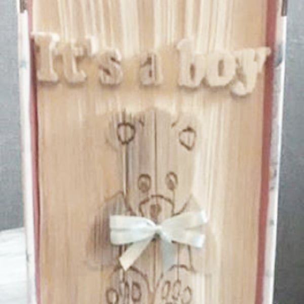 It's a Boy Teddy Bear CUT & FOLD Book Folding Pattern - EMAILED PDF PATTERN