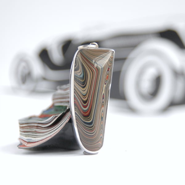 Freeform fordite pendant