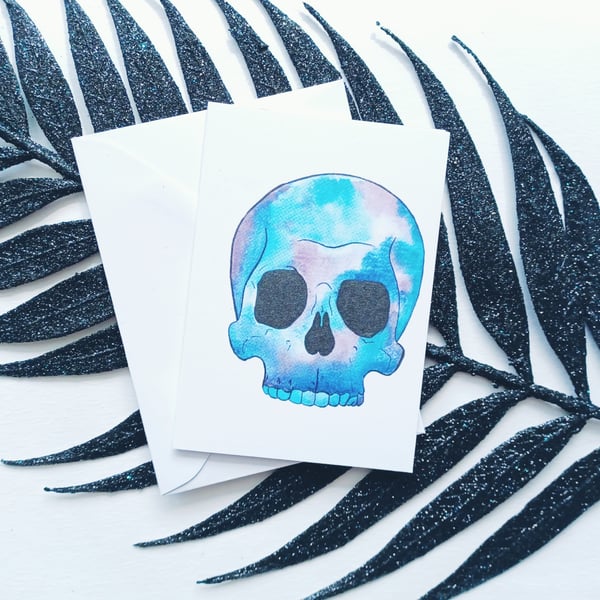 Skull card pack. 10 pack of mini skull cards. A7 size, with envelopes 