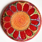 58mm Fabric Pocket Mirror with Free Machine Embroidery