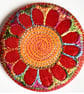 58mm Fabric Pocket Mirror with Free Machine Embroidery