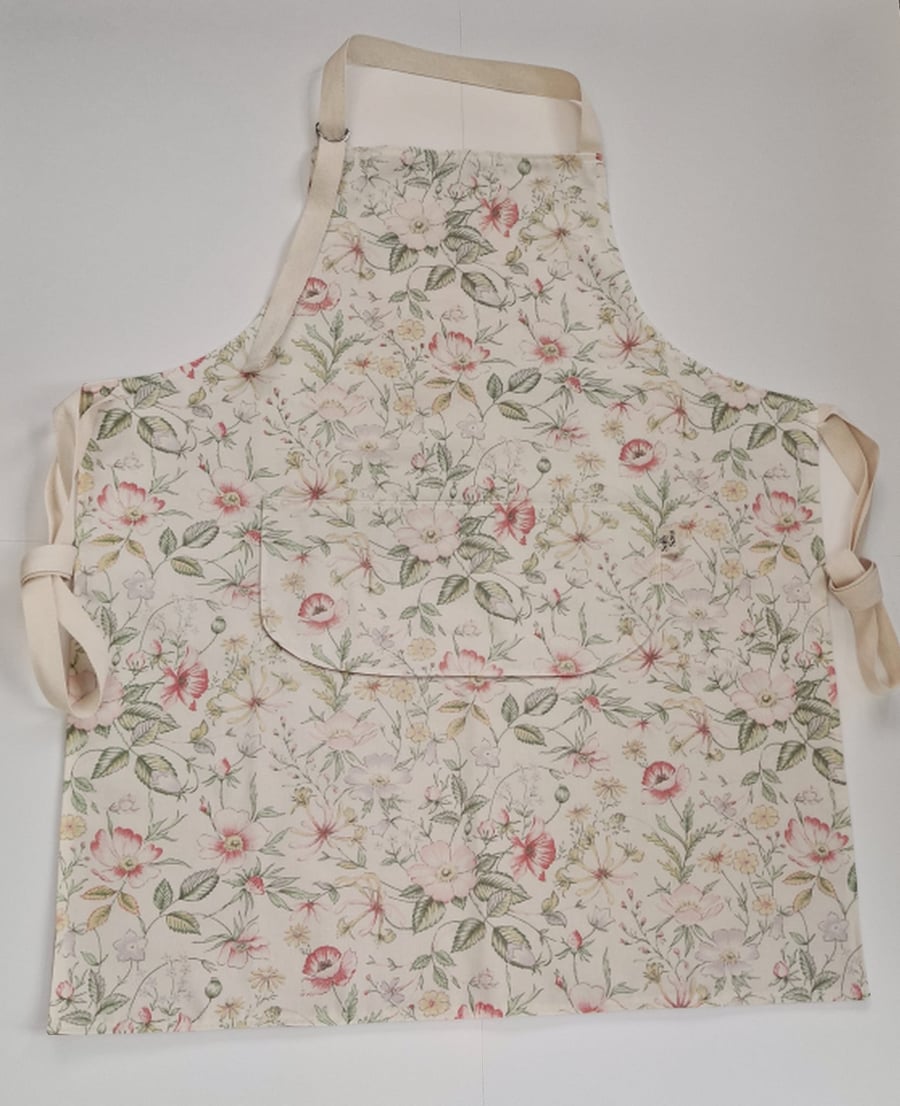 Image of Adult apron in upcycled floral fabric