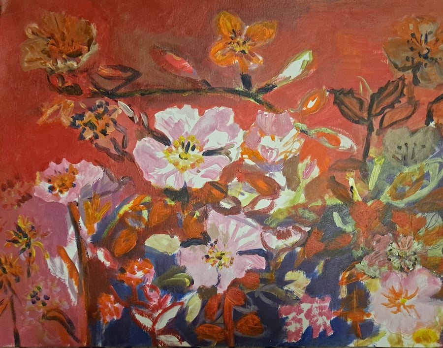 Wild Rose Garden Painting