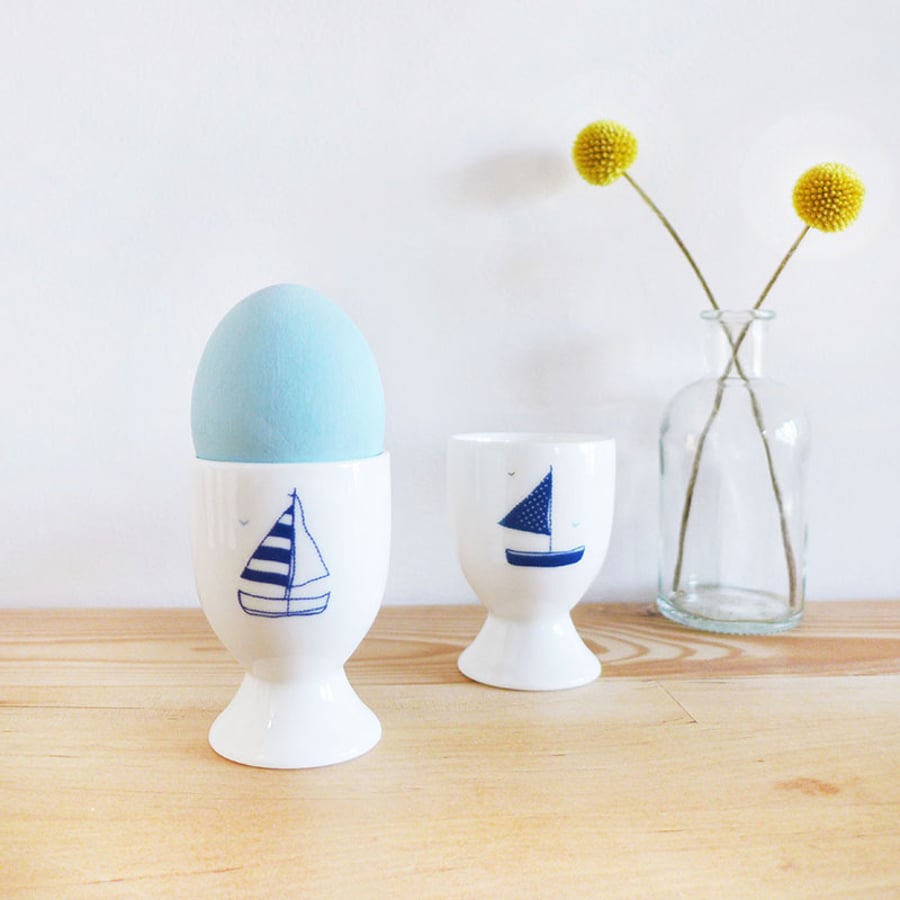 Pair of Yachts Egg Cups
