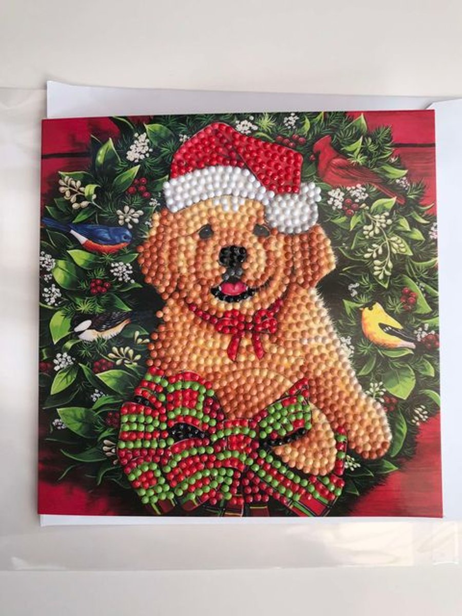  Diamond Art Christmas Card Dog 2