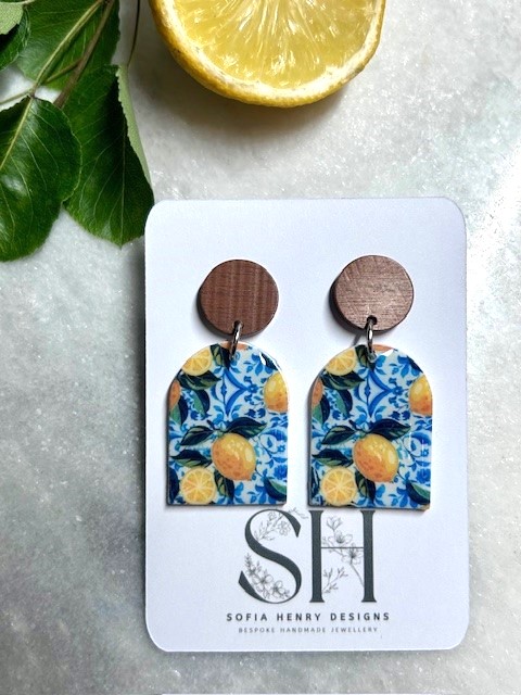 Lemon Grove Arch Earrings – Handmade Mediterranean-Inspired Jewellery