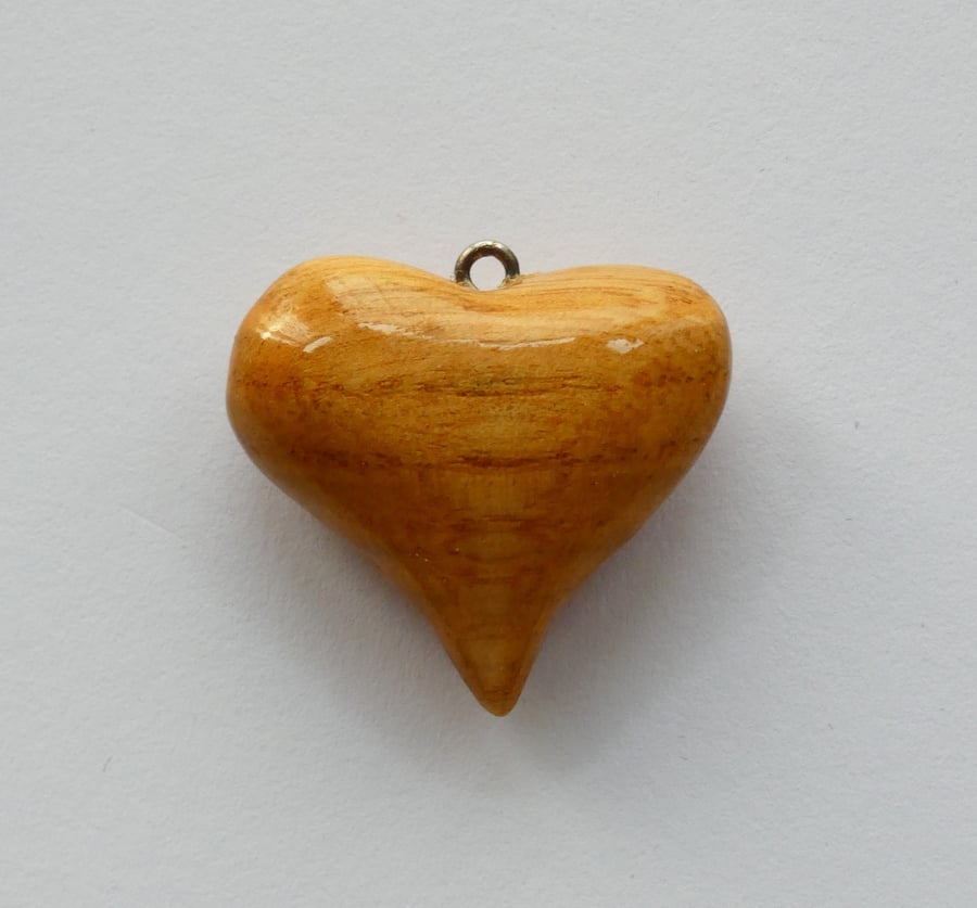 Unique Wooden Heart Pendant Necklace 