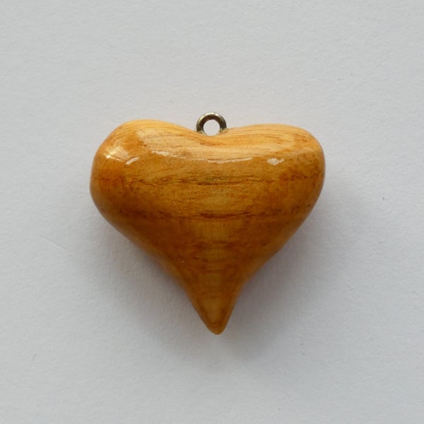 Unique Wooden Heart Pendant Necklace 