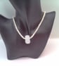 White Cats Eye Bead and an Iridescent Centre Necklace and Earrings, Gift for Her - Image 5