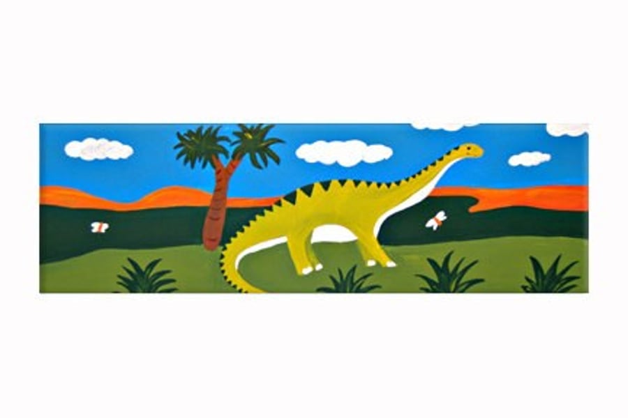 Diplodocus Dinosaur Art, Painting on Canvas, Dinosaur Painting, Dinosaur Decor