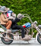Harey Riders - Needlefelted Wool Sculpture - Hares riding a Harley Davidson - Image 1