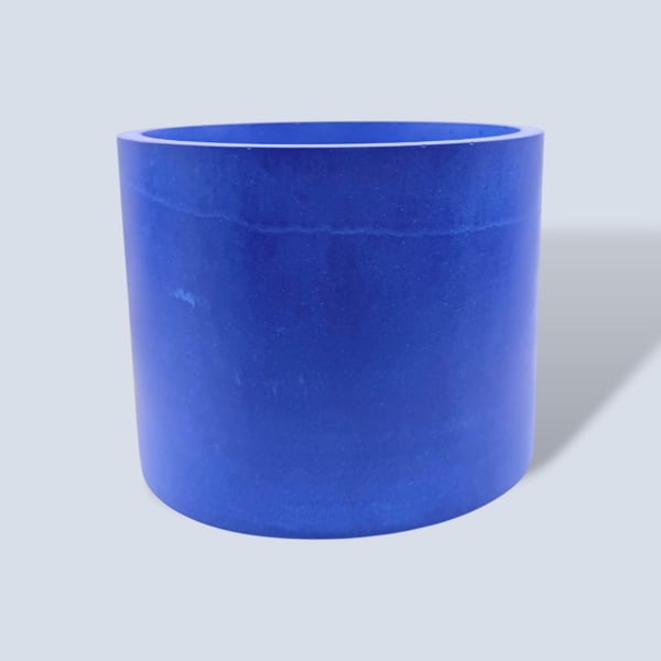 Large 15 cm Round Prussian Blue Plant Pot for Houseplants