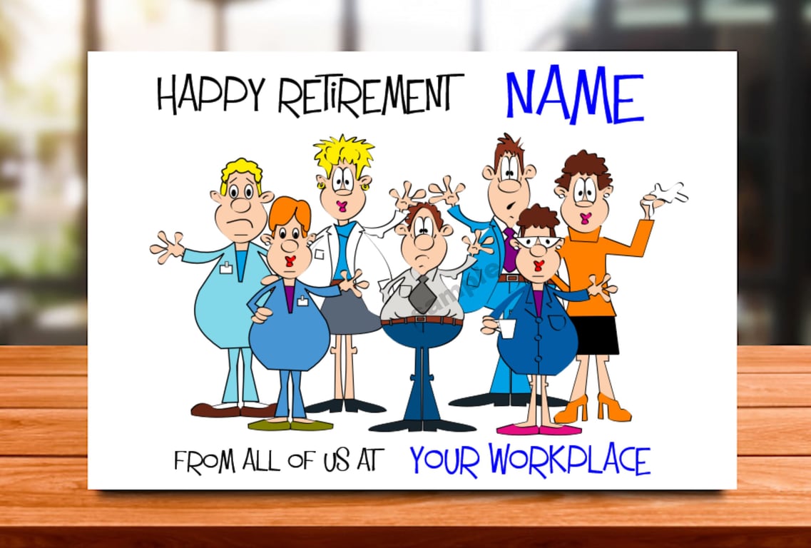 Personalised NHS Retirement Card, GP Surgery, Colleague, mum, dad, grandad, gran