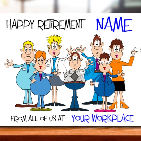 Personalised NHS Retirement Card, GP Surgery, Colleague, mum, dad, grandad, gran