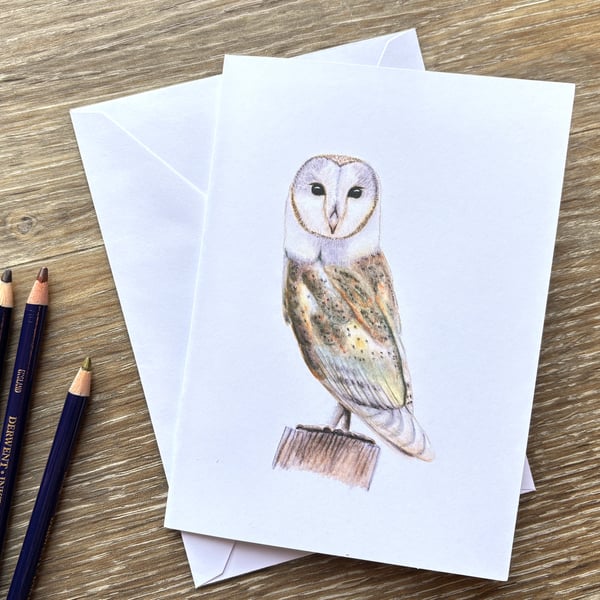 Barn Owl Greeting Card - Blank