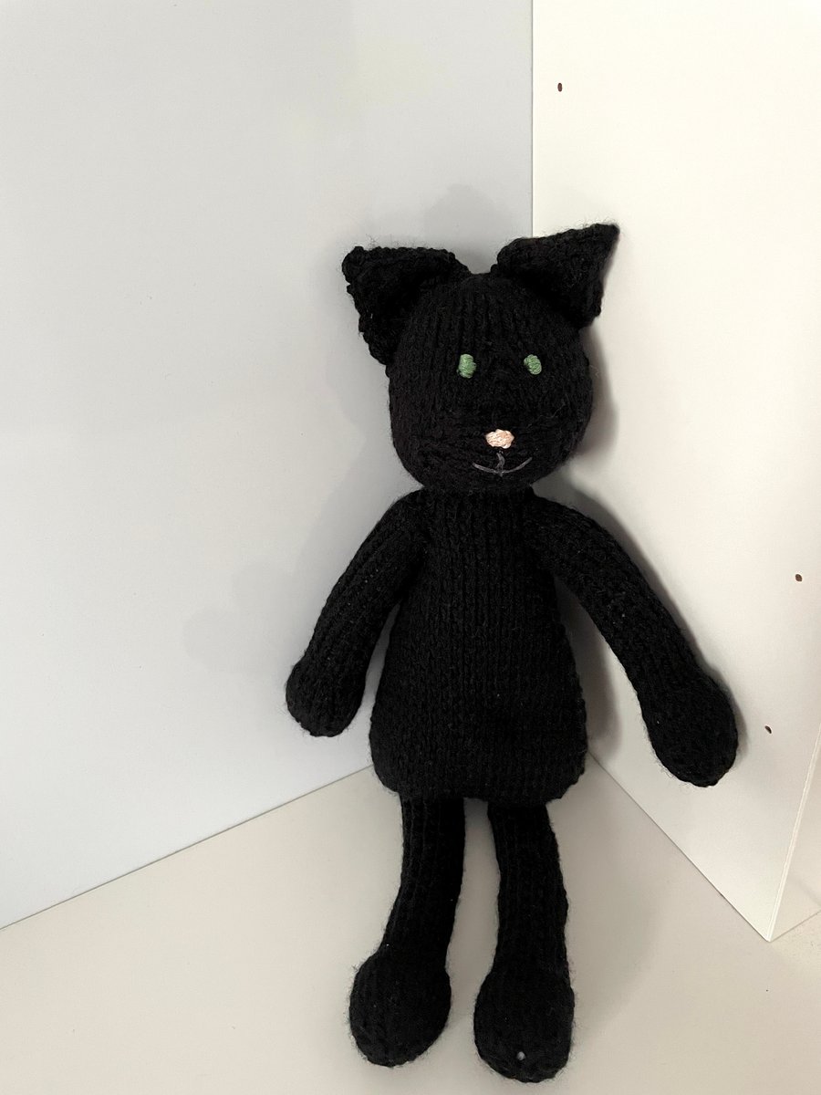 Hand Knitted Black Cat