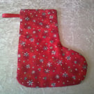 Snowflakes on a Red Background Christmas Stocking