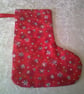 Snowflakes on a Red Background Christmas Stocking