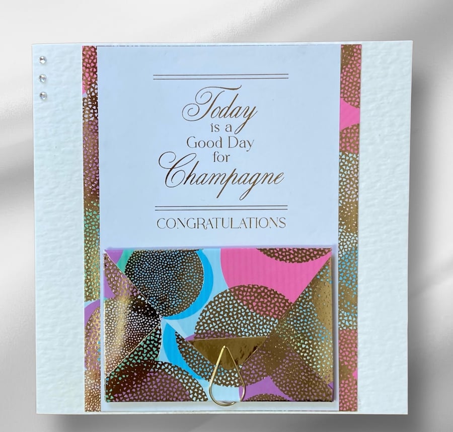 Luxury greetings card with gift card holder. 