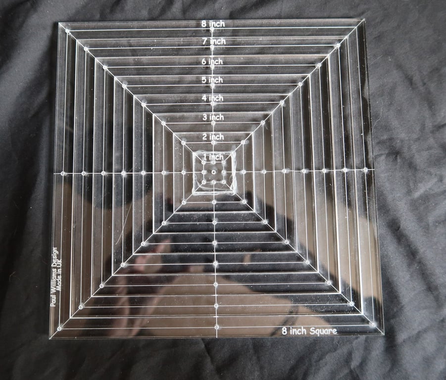 6mm thick , 8 Inch, 200mm, square quilting template set, stencil, quilt making, 