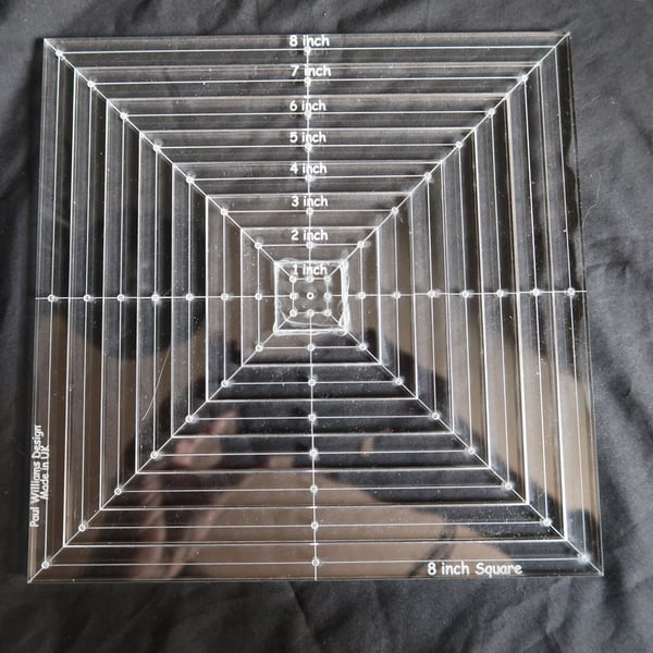 6mm thick , 8 Inch, 200mm, square quilting template set, stencil, quilt making, 