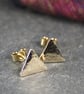 Gold triangle stud earrings 9ct hallmarked - Image 5