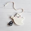 Smiley Ghost hanging decoration, one supplied