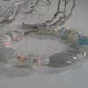 Statement Aquamarine &  Multi Beryl Sterling Silver Bracelet 