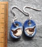 Wren ceramic and sterling silver drop earrings in blue - Image 2