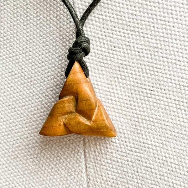 Hand carved Rowan wood Celtic Knot pendant Folksy