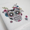 applique & freehand embroidery skull notebook